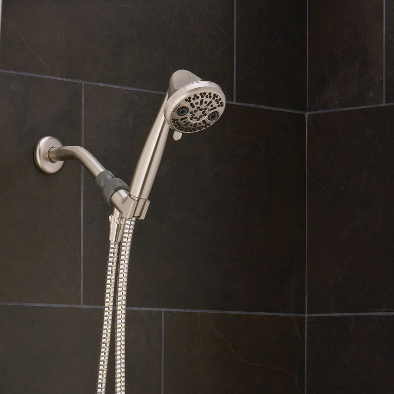 Oxygenics PowerFlow Brushed Nickel ABS Plastic 3 settings Handheld Showerhead 1.75 gpm
