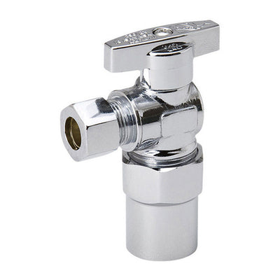 ProLine 1/2 in. Compression X 3/8 in. Compression Chrome Plated Angle Stop Valve