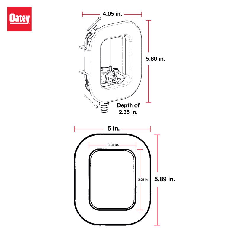 Oatey 1/2 in. D Ice Maker Outlet Box