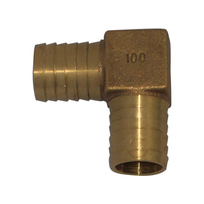 Campbell 1 in. Barb X 1 in. D Barb Brass 90 Degree Elbow