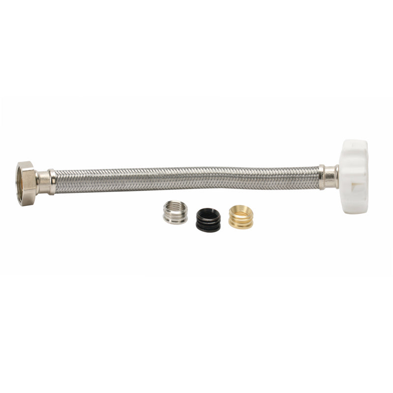 Fluidmaster 1/2 in. Ballcock Ah X 7/8 in. D Ballcock 12 in. Stainless Steel Toilet Supply Line