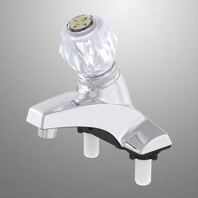 Home Plus Chrome Traditional Centerset Bathroom Sink Faucet 4 in.