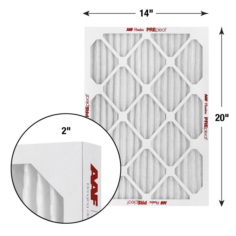 AAF Flanders PREpleat LPD SC M10 14 in. W X 20 in. H X 2 in. Synthetic 10 MERV Pleated Air Filter 1