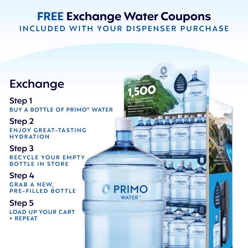 Primo Water Deluxe 5 gal Black/Gray Water Dispenser Stainless Steel