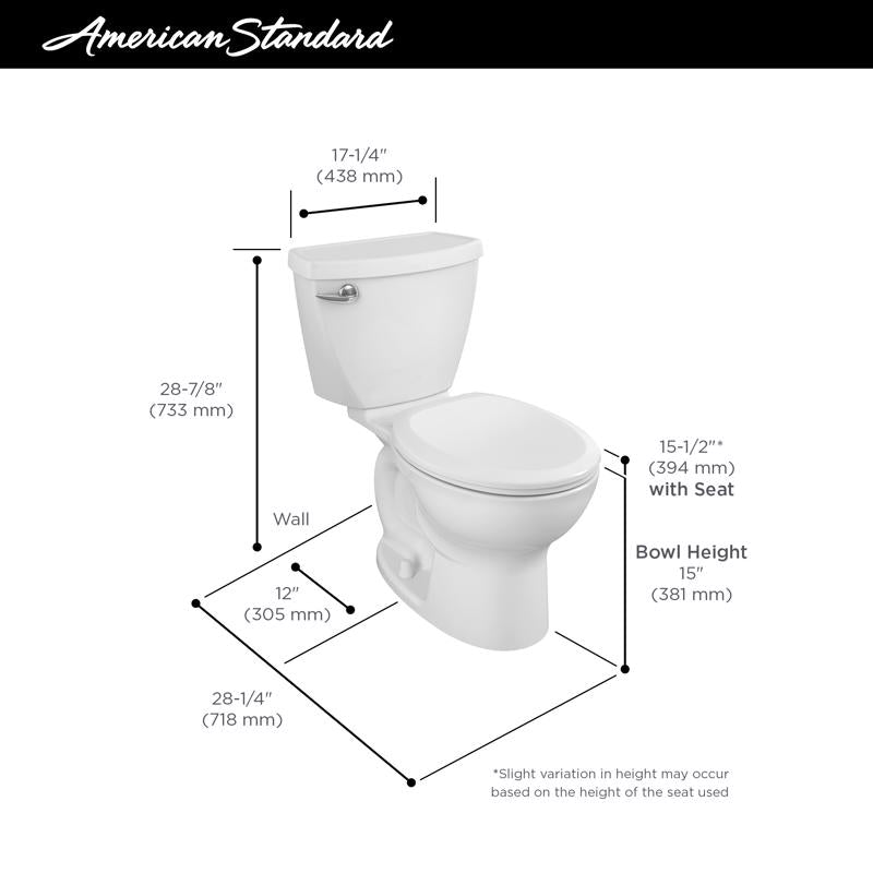American Standard Cadet 3 Toilet-To-Go 1.28 gal White Round Complete Toilet