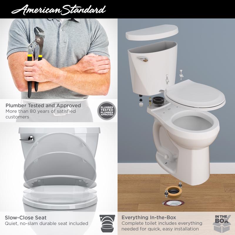 American Standard Cadet 3 Toilet-To-Go 1.28 gal White Round Complete Toilet