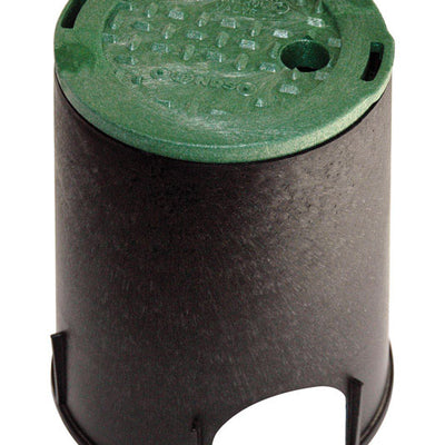 NDS 6-1/2 in. W X 9-1/16 in. H Round Valve Box with Overlapping Cover Black/Green