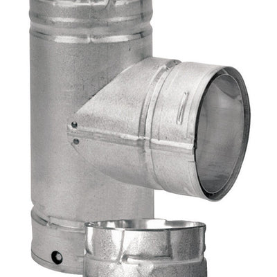 DuraVent PelletVent 3 in. X 3 in. X 3 in. Galvanized Steel Tee with Clean-Out Cap