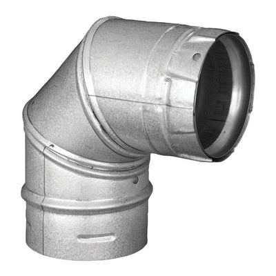 DuraVent 4 in. D X 4 in. D 90 deg Galvanized Steel Stove Pipe Elbow
