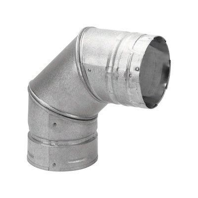 DuraVent 3 in. D X 3 in. D 90 deg Galvanized Steel Stove Pipe Elbow
