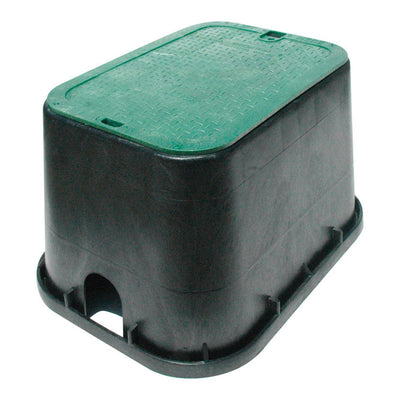 NDS 21 in. W X 12-1/4 in. H Rectangular Valve Box with Overlapping Cover Black/Green
