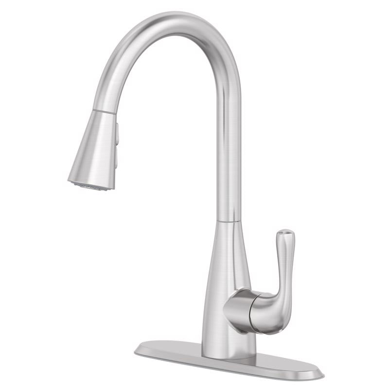 Oakbrook Collection Vela One Handle Brushed Nickel Kitchen Faucet