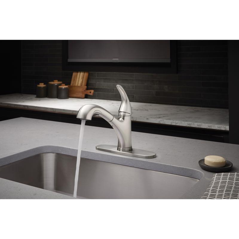 Oakbrook Collection Pacifica One Handle Brushed Nickel Pull-Out Kitchen Faucet
