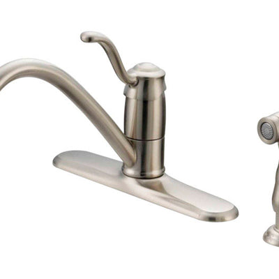 Oakbrook Collection Tucana One Handle Brushed Nickel Kitchen Faucet Side Sprayer Included