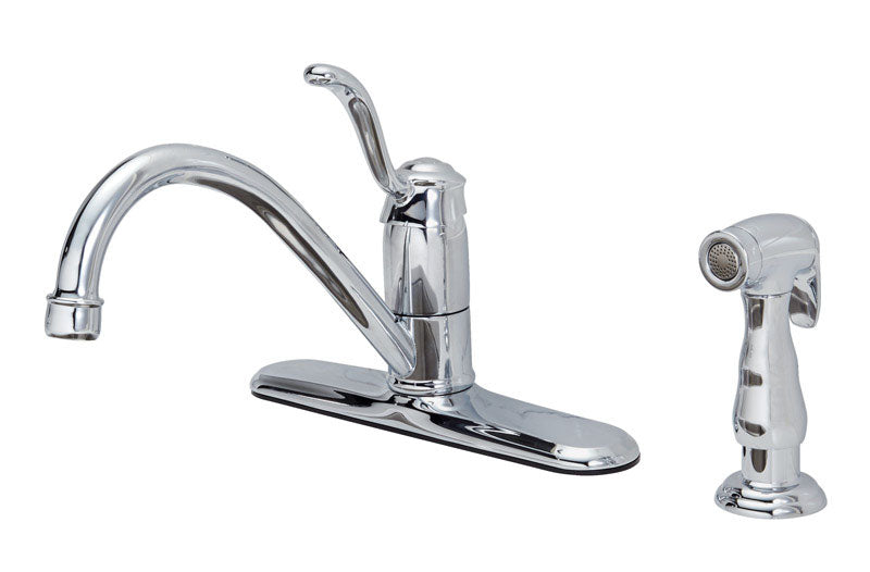 Oakbrook Collection Tucana One Handle Chrome Kitchen Faucet Side Sprayer Included