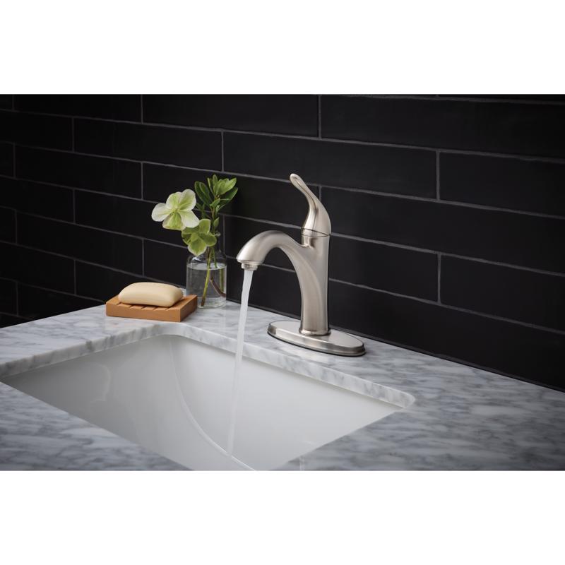 Oakbrook Collection Brushed Nickel Modern Single-Handle Bathroom Sink Faucet 4 in.
