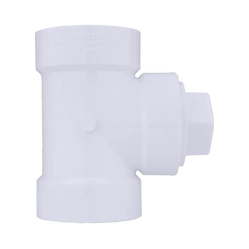 Charlotte Pipe Schedule 40 1-1/2 in. Hub X 1-1/2 in. D Hub PVC Cleanout Tee with Plug