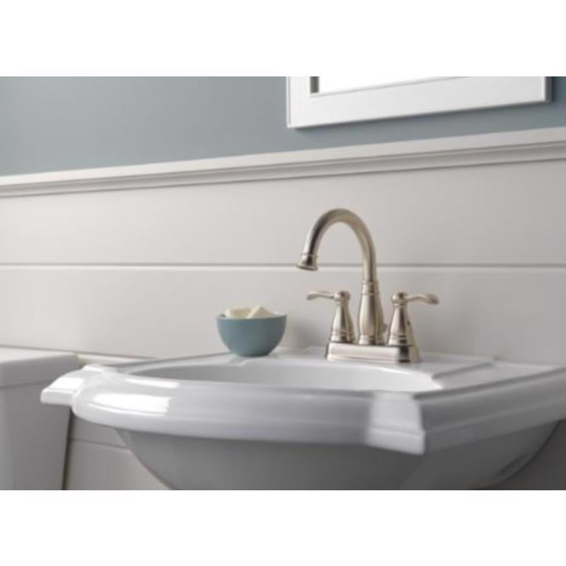 Delta Porter Brushed Nickel Traditional Centerset Bathroom Sink Faucet 4 in.
