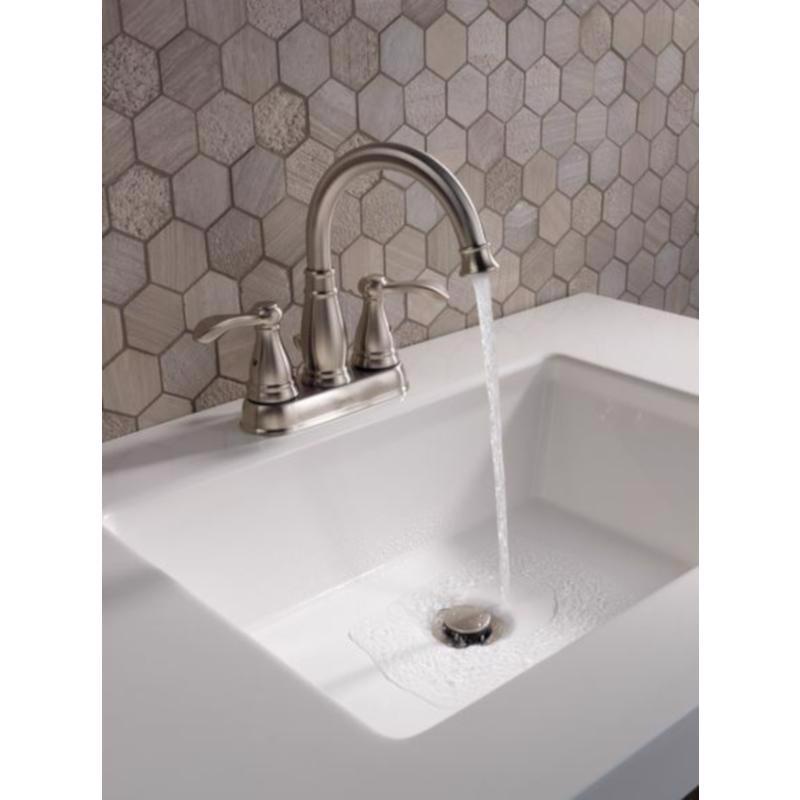 Delta Porter Brushed Nickel Traditional Centerset Bathroom Sink Faucet 4 in.