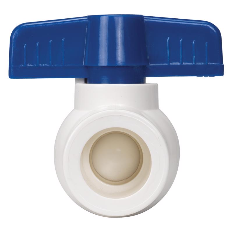 Homewerks 1-1/4 in. PVC Slip Ball Valve Full Port Quarter-Turn Lever For Potable Water