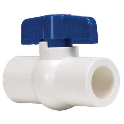 Homewerks 1 in. PVC Slip Ball Valve Full Port Quarter-Turn Lever For Potable Water