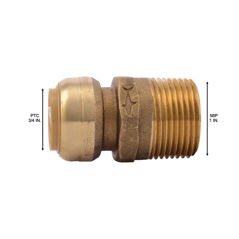 SharkBite Push to Connect 3/4 in. PTC X 1 in. D MPT Brass Adapter