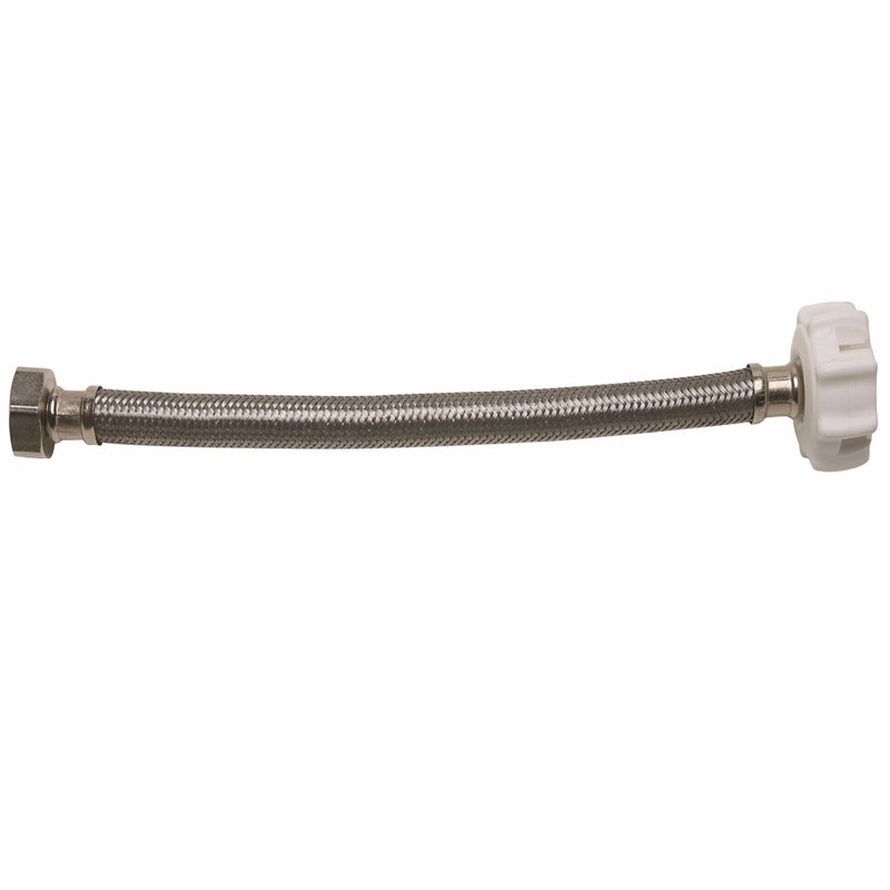 Fluidmaster 3/8 in. Compression X 7/8 in. D Ballcock 16 in. Braided Stainless Steel Toilet Supply Li