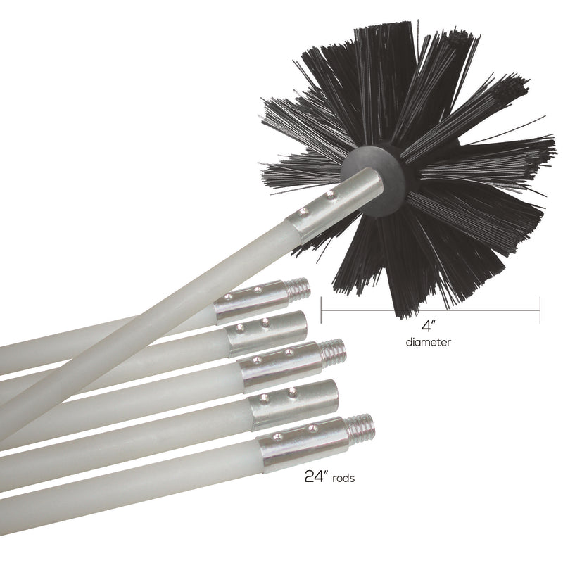 Deflect-O 4 in. D Black/White Aluminum Duct Cleaning Kit