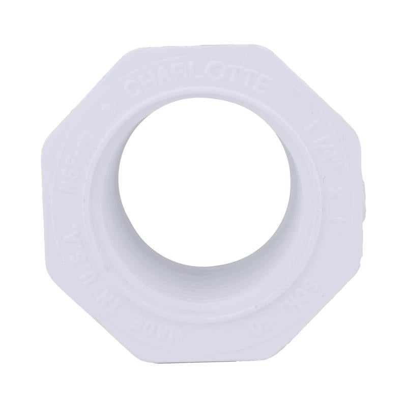 Charlotte Pipe Schedule 40 1-1/4 in. Spigot X 1 in. D FPT PVC Reducing Bushing