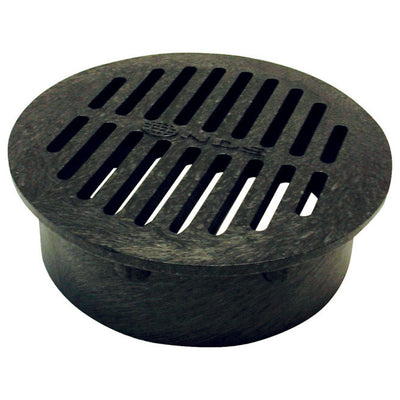 NDS 6 in. Black Round Polyethylene Drain Grate