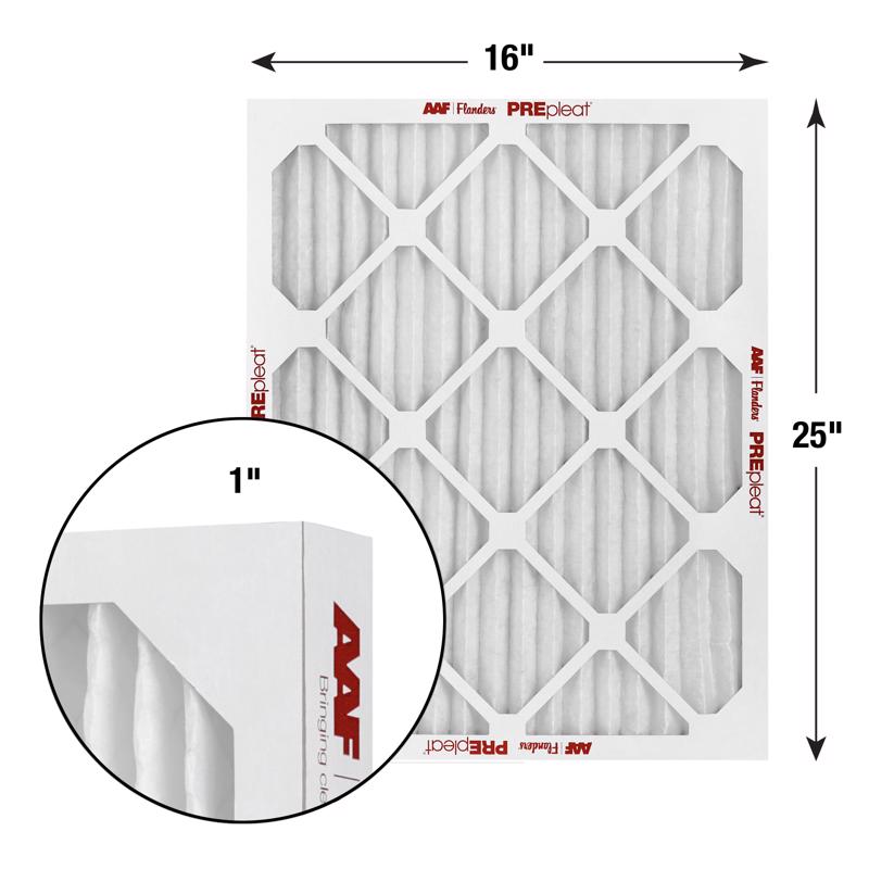 AAF Flanders PREpleat LPD SC M10 16 in. W X 25 in. H X 1 in. Synthetic 10 MERV Pleated Air Filter 1