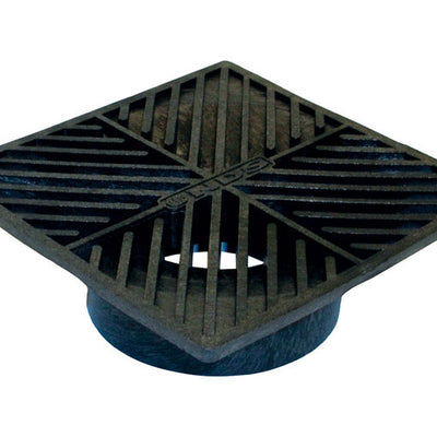 NDS 6 in. Black Square Polyethylene Drain Grate