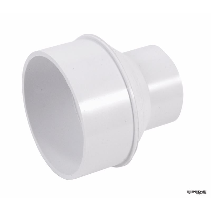 NDS Schedule 40 2 in. Spigot X 4 in. D Hub PVC Reducing Bushing