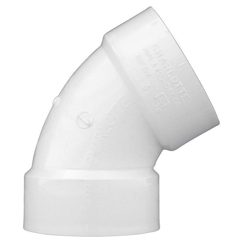 Charlotte Pipe Schedule 40 4 in. Hub X 4 in. D Hub PVC Elbow