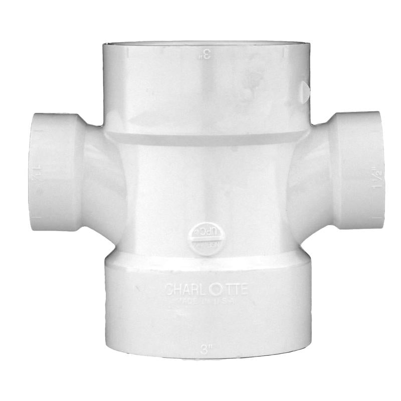 Charlotte Pipe Schedule 40 3 in. Hub X 3 in. D Hub PVC Sanitary Tee