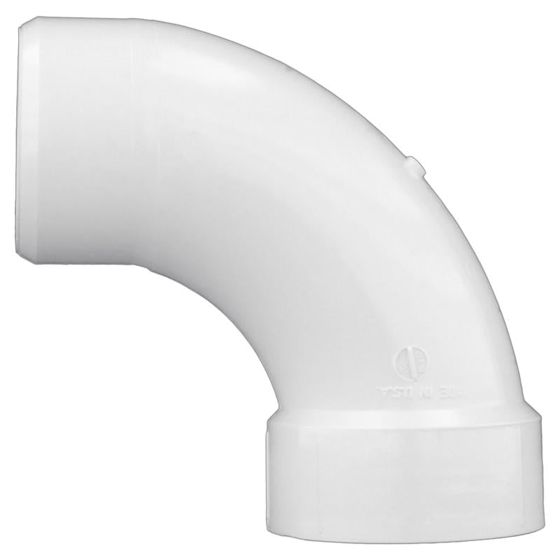 Charlotte Pipe Schedule 40 1-1/2 in. Spigot X 1-1/2 in. D Hub PVC 90 Degree Elbow