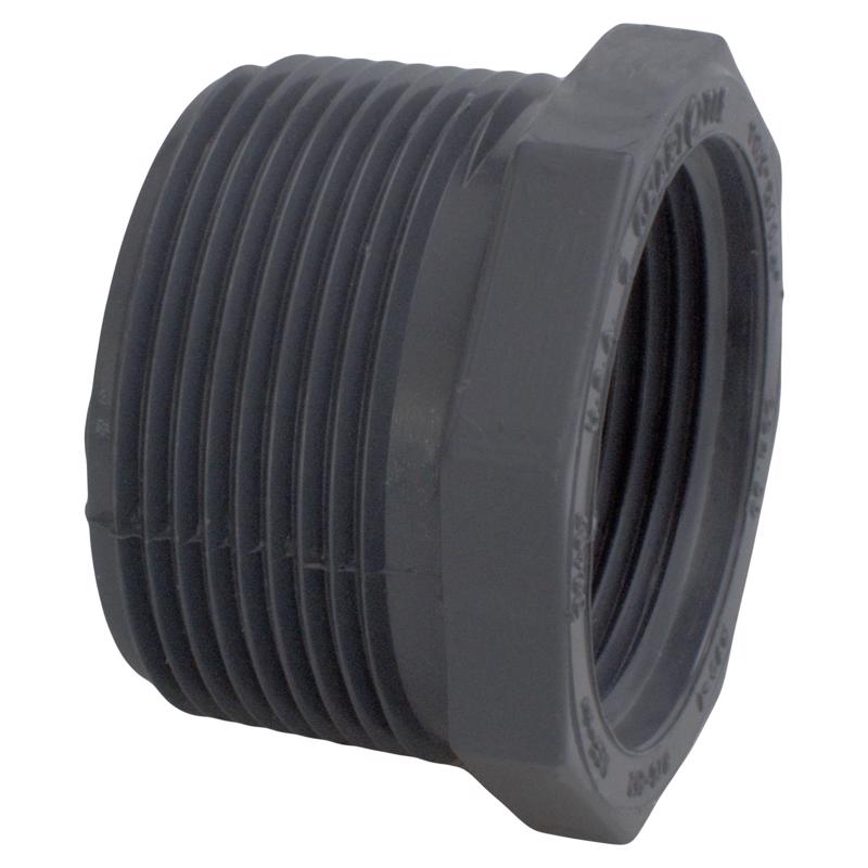 Charlotte Pipe Schedule 80 2 in. MPT X 1-1/2 in. D FPT PVC 7 in. Reducing Bushing