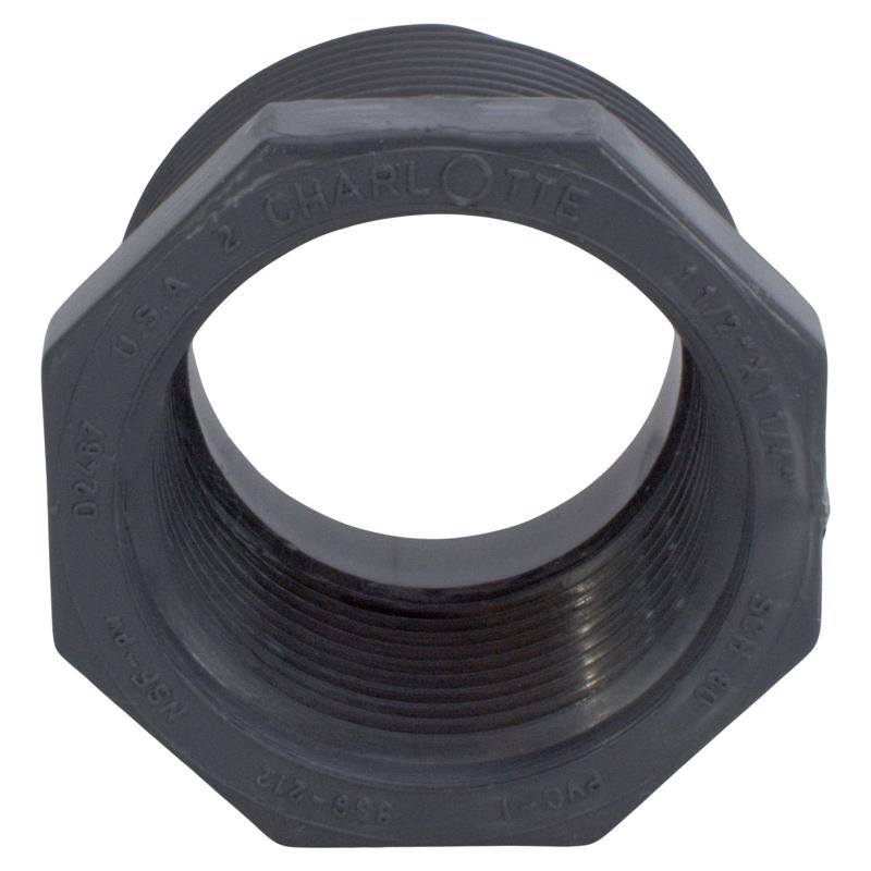 Charlotte Pipe Schedule 80 2 in. MPT X 1-1/2 in. D FPT PVC 7 in. Reducing Bushing