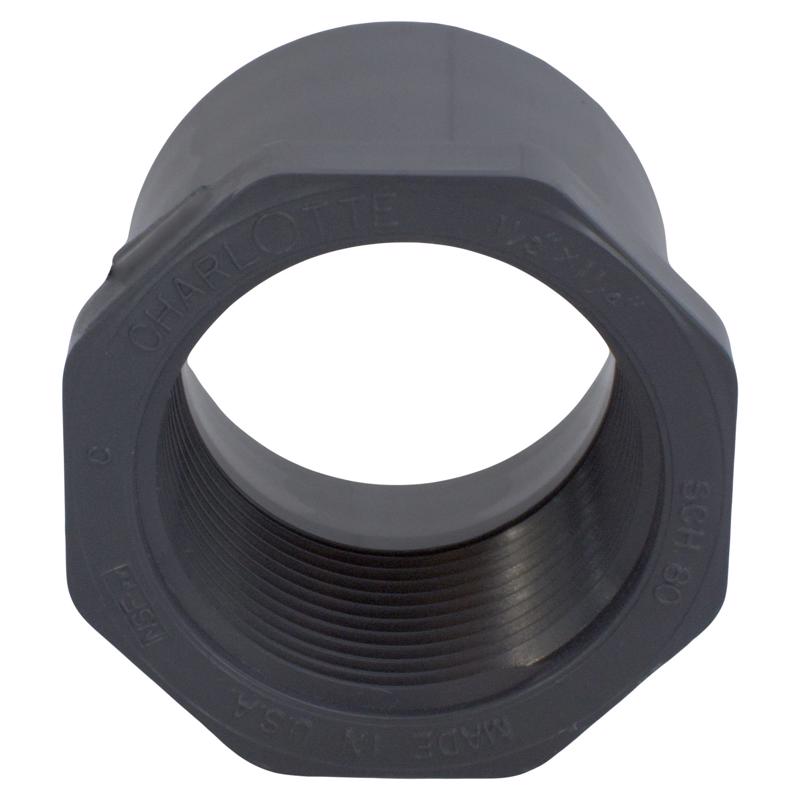 Charlotte Pipe Schedule 80 1-1/2 in. Spigot X 1-1/4 in. D FPT PVC Reducing Bushing