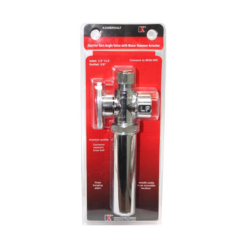 Keeney 1/2 in. FIP in. X 3/8 in. Compression Brass Quarter Turn Shut-Off Valve