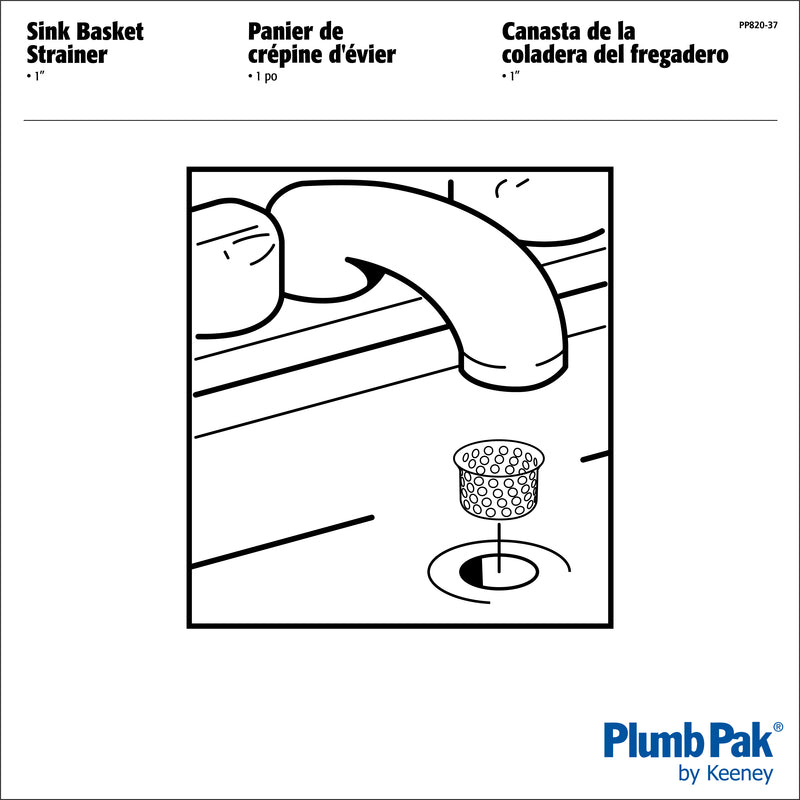 Plumb Pak 1 in. D Chrome-Plated Silver Stainless Steel Strainer Basket