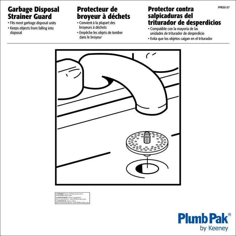 Plumb Pak 3 in. D White Plastic Strainer Assembly and Disposal Flange Set