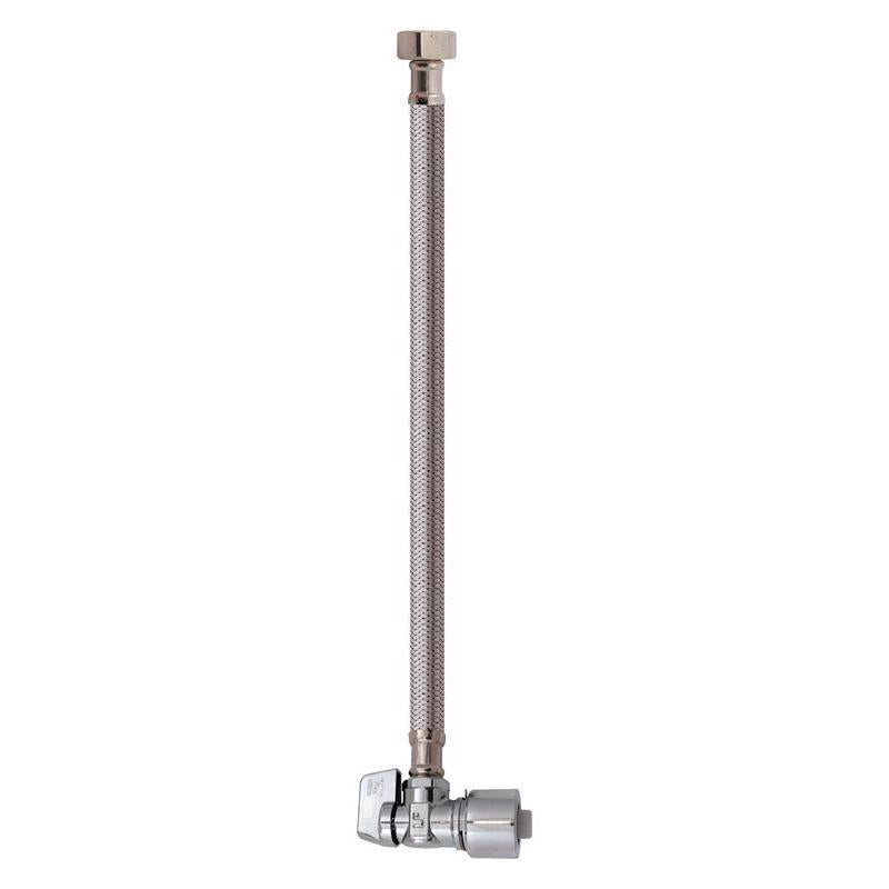 Keeney 1/2 in. Push Fit IP 20 in. Stainless Steel Faucet Supply Line