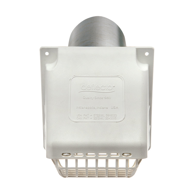 Deflect-O Jordan 14.75 in. L X 4 in. D Silver/White Aluminum/Plastic Vent Dryer Hood