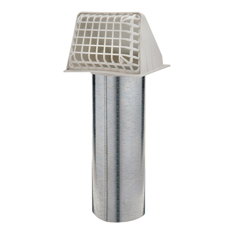 Deflect-O Jordan 14.75 in. L X 4 in. D Silver/White Aluminum/Plastic Vent Dryer Hood