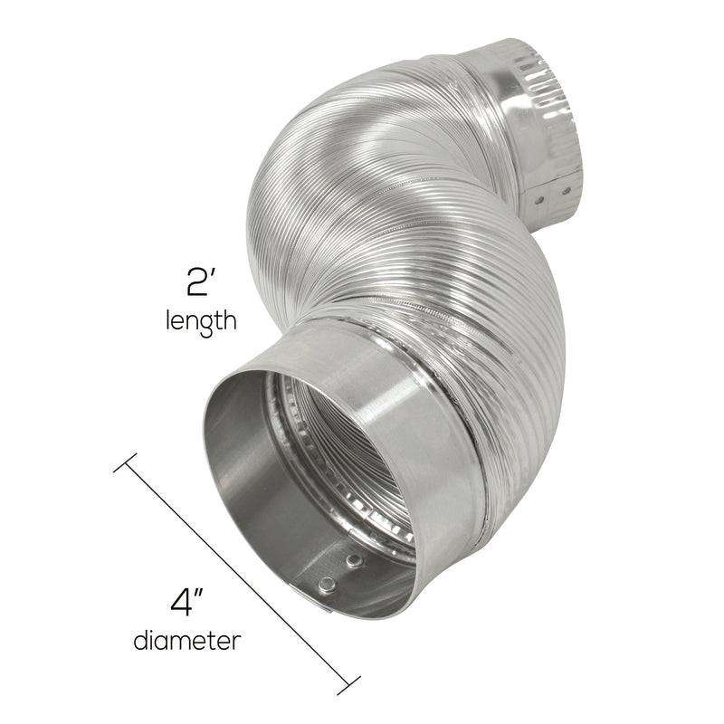 Deflect-O Jordan 24 in. L X 4 in. D Silver/White Aluminum Duct Connector