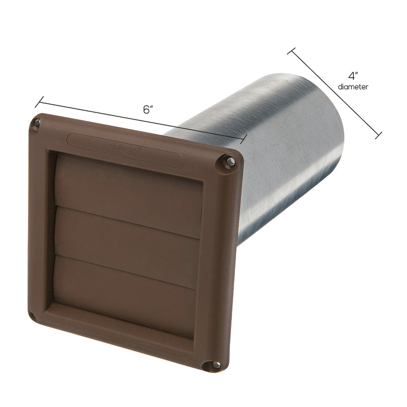 Deflect-O Supurr Vent 6 in. L X 4 in. D Brown Plastic Vent Dryer Hood