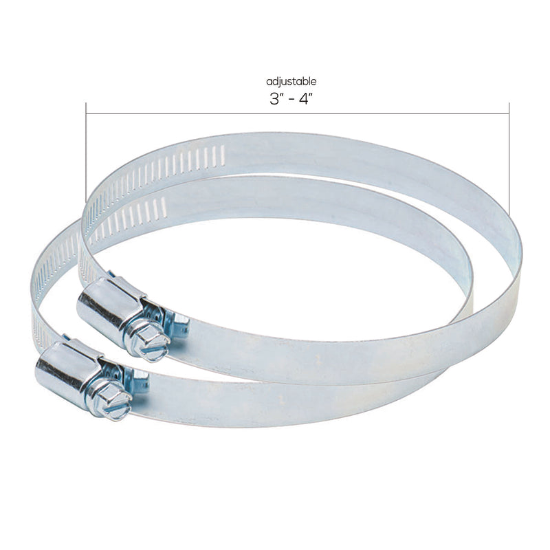 Deflect-O 4 in. D Silver/White Metal Adjustable Vent Clamp