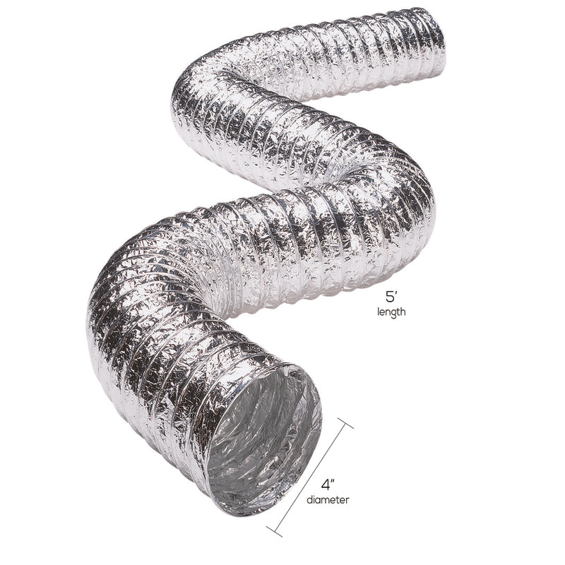 Deflect-O Supurr-Flex 5 ft. L X 4 in. D Silver Aluminum Dryer Transition Duct
