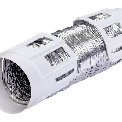 Deflect-O Supurr Flex 8 ft. L X 4 in. D Silver/White Aluminum/Plastic Dryer Vent Kit